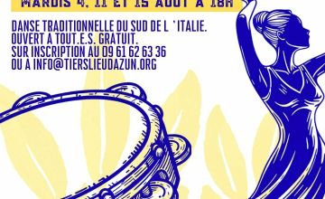 Mardis 4 et 11 août à 18h:  Ateliers de danse Pizzica