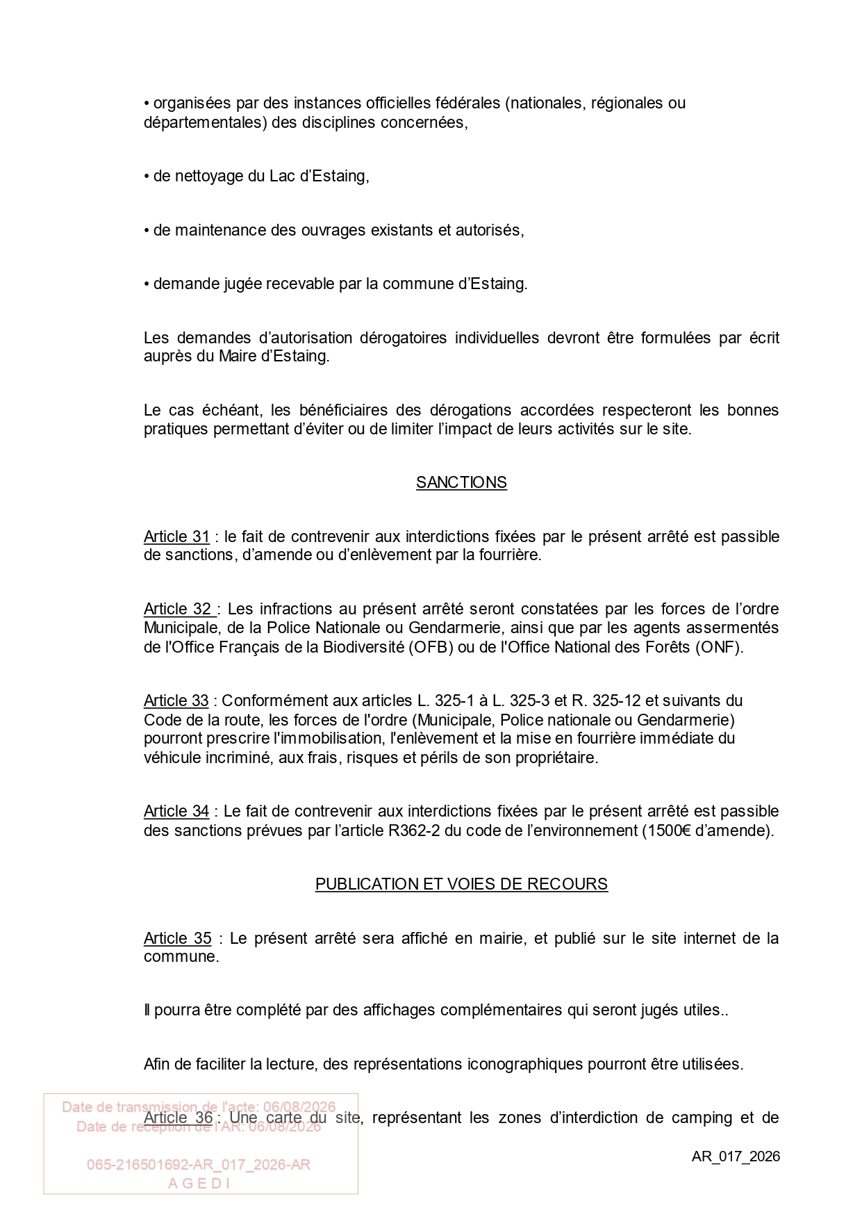 Arrêté lac plan page 0009