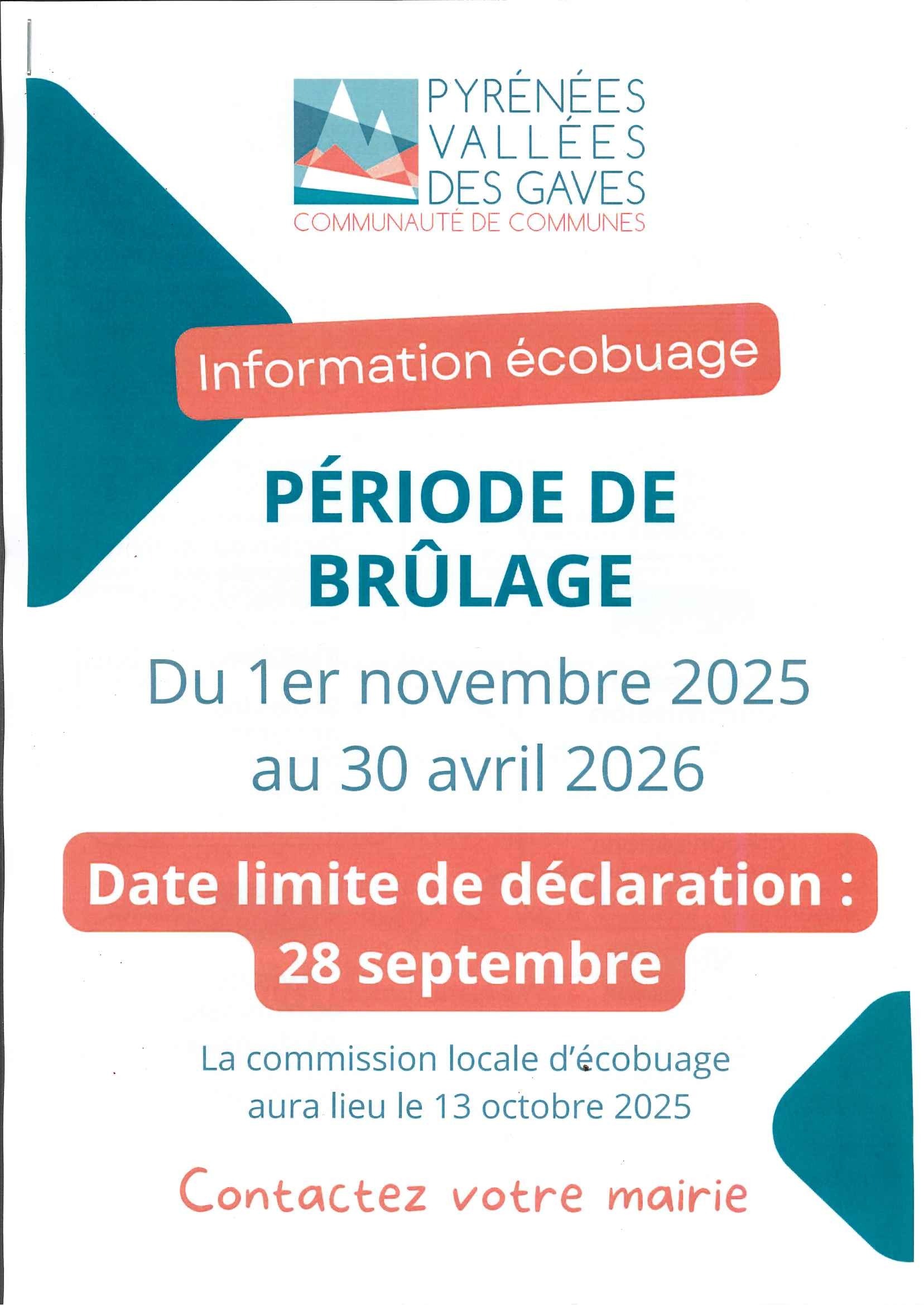 Ecobuage période de brulage