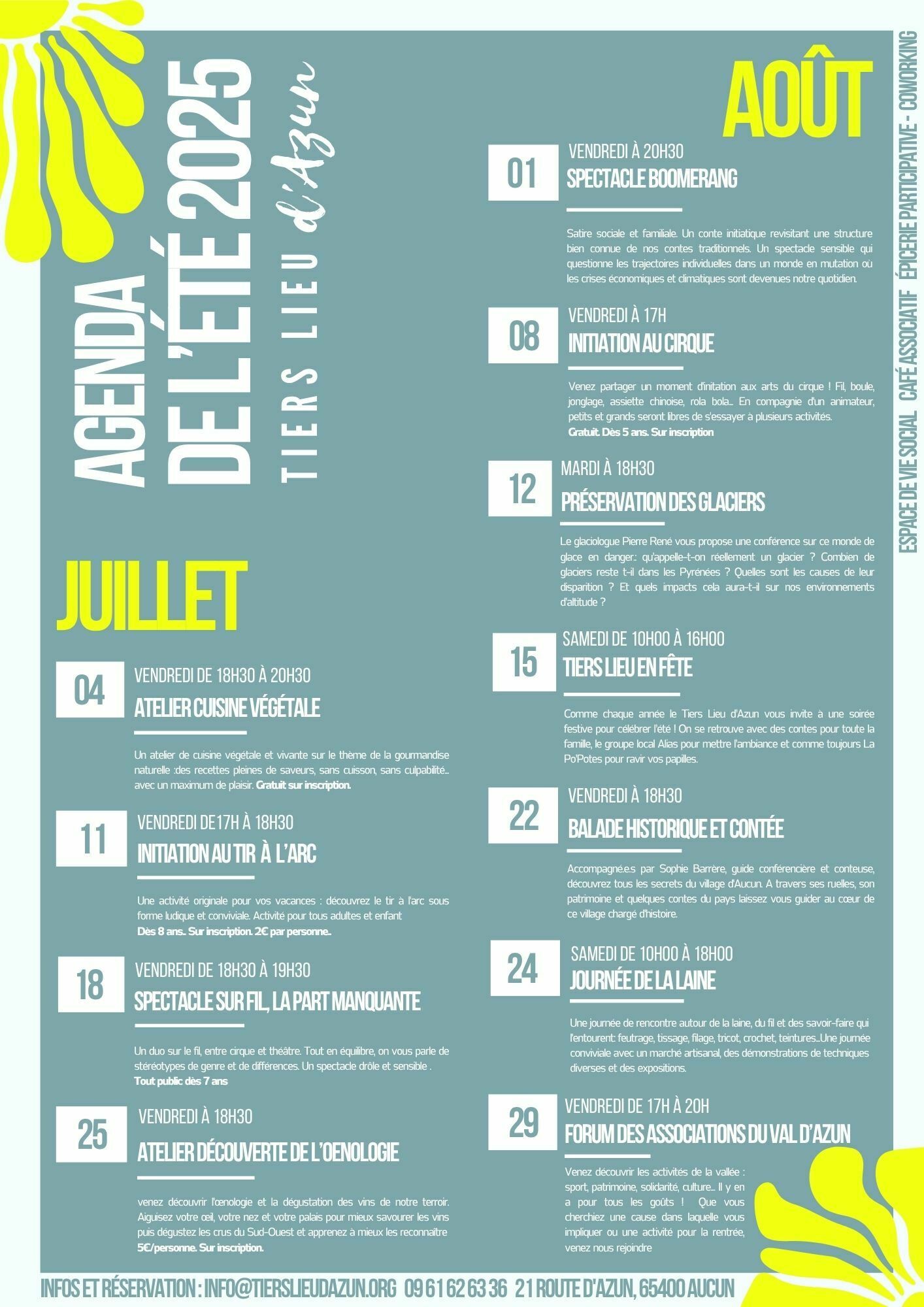 Programme Tiers lieux juillet août