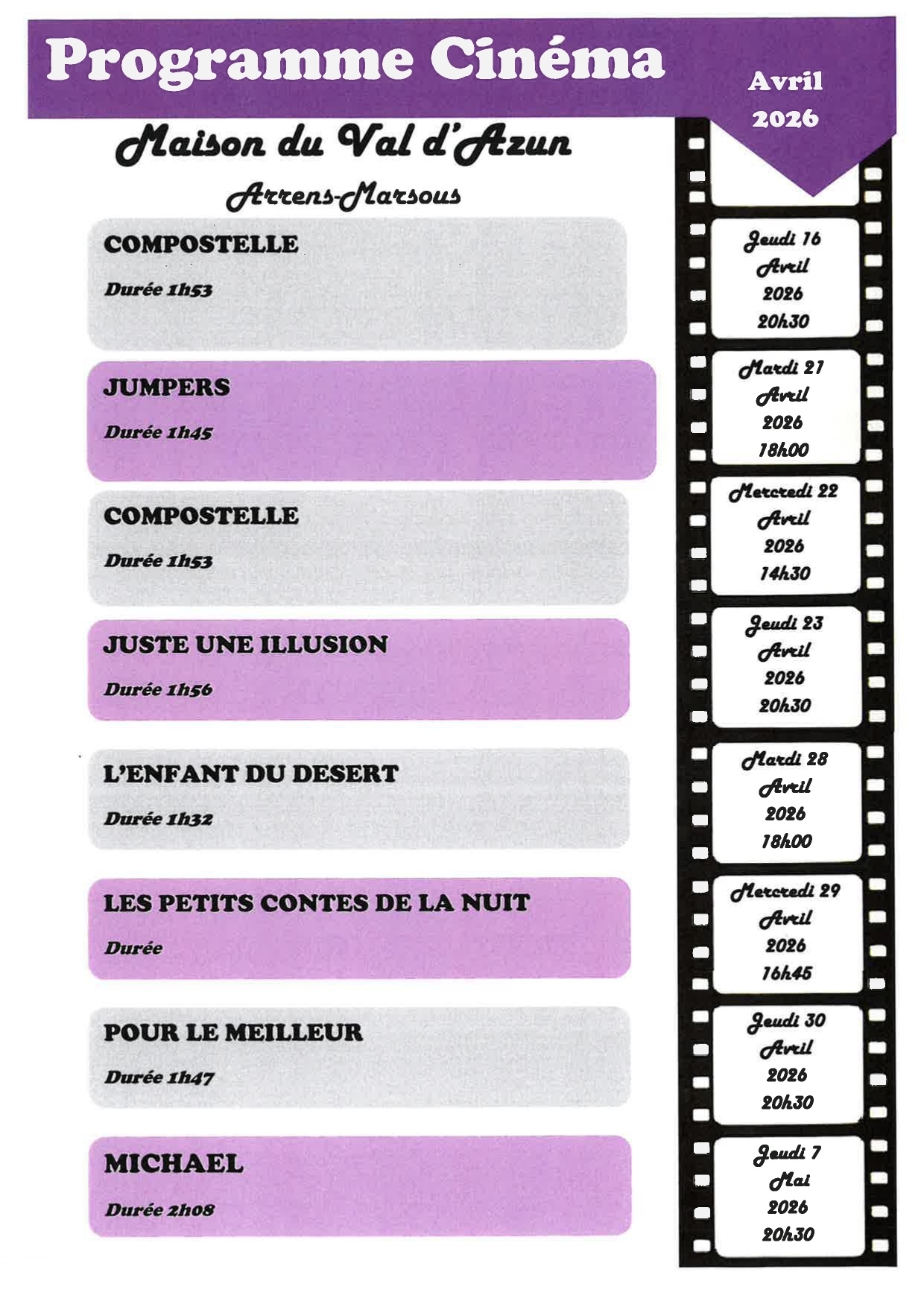 Programme cinéma Maison Val dAzun Avril au 07 Mai 2026 page 0001