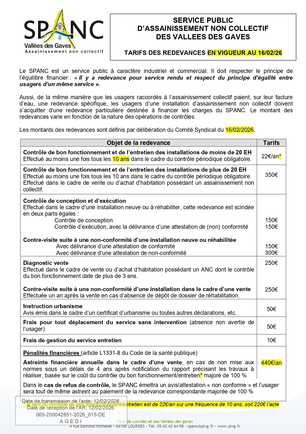 Tarifs redevancesSPANC Annexe Fév2026 page 0001