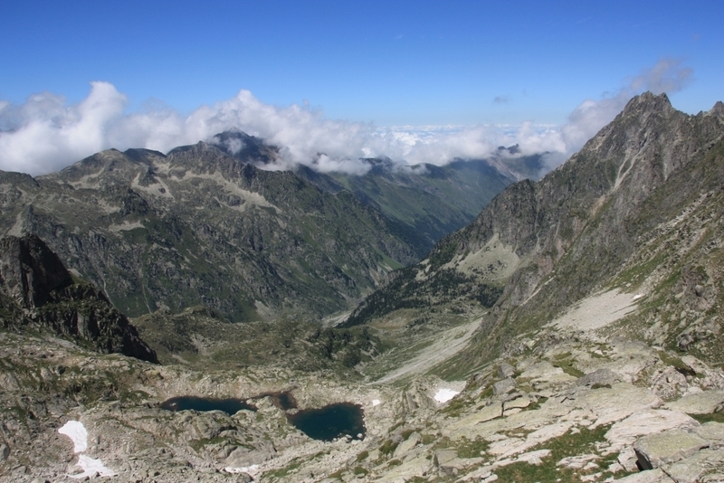 Lac inférieur en montant vers le Pic de Bernat Barrau fin Juillet 2010